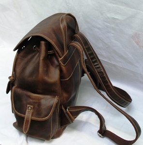 Sac à dos de voyage vintage en cuir véritable Crazy Horse sac à dos de haute qualité pour ordinateur portable sac à dos en cuir véritable pour le voyage - Product Image 4