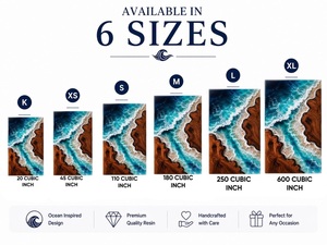 Ocean Wave Resin Wood Urn Live Edge Coastal Decor Handmade Eco-Friendly Durable AHTE MANUEXPO - Product Image 1