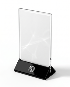 Best Eco-friendly Clear Acrylic Modern Countertop Menu Holder Silk Screen Logo Printing Size 4x6 Inches for Restaurants <b>Bars</b> - Product Image 1