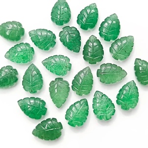 Quartz fraise vert naturel sculpté à la main en forme de feuille perles Quartz pierres précieuses breloques pour la fabrication de bijoux de fabricant indien - Product Image 1