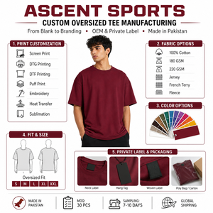 เสื้อยืดผู้ชายทรงโอเวอร์ไซส์ สีพื้น ผ้าฝ้าย คอกลม แขนสั้น สไตล์ลำลอง ทรงพอดีตัว ความยาวปกติ - Product Image 2