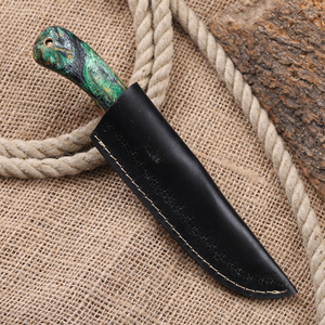 Cuchillo de caza OEM personalizado con hoja fija de acero 12C27 grabado al ácido, punta de gota, mango de resina de grado industrial - Product Image 6