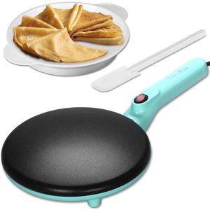 Macchina per Crepes e Pancake Elettrica Istantanea da 8 Pollici con Superficie Antiaderente Aqua e Manico - Product Image 1
