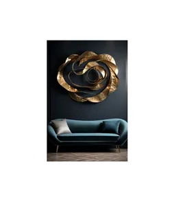 Sculpture murale artistique rustique en métal pour la décoration de chambre de ferme, avec un design floral artisanal unique pour sublimer les intérieurs - Product Image 1