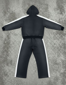 Wholesale Zipper Style Vintage Acid Wash Men's Tracksuits Oversized 100% Cotton Fabric Solid Pattern Hoodies and <b>Sweatpants</b> <b>Sets</b> - Product Image 5