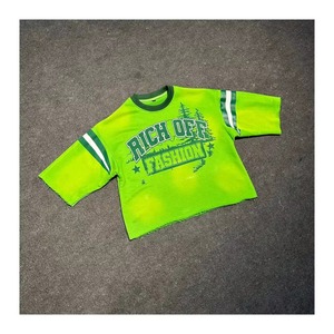 เสื้อยืดคอกลมแขนสั้นผู้ชาย Rich Off Fashion สีเขียว ผ้าฝ้ายถัก สไตล์สตรีท ทรงปกติ พิมพ์ลายกราฟิก - Product Image 2