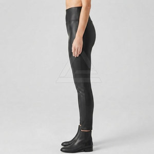 Leggings en cuir pour femmes, pantalons slim extensibles à taille haute, pour un style décontracté, streetwear et tenues de tous les jours - Product Image 6