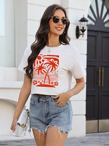 Women Short <b>Sleeve</b> <b>Crop</b> T Shirt Graphic Print Casual Loose Fit <b>Top</b> Wholesale Supplier - Product Image 2