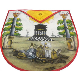 Tablier maçonnique de haute qualité, personnalisé, Rite Écossais, Arche Royale, avec design 3D peint à la main sur tissu, brodé et doté d'un attache magnétique - Product Image 6