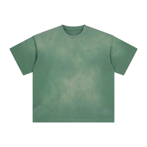 Camiseta Oversize Personalizada con Hombros Caídos, Lavado Vintage, Estilo Streetwear Hip Hop, Efecto Reverse, Lisa - Product Image 5