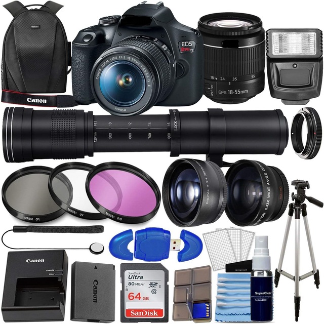 Free Shipping Rebels T7 DSLR Camera with 2 Lens Kit with EF18-55mm