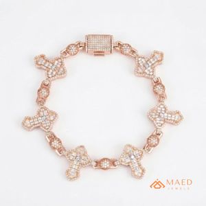 สร้อยข้อมือรูปโคลเวอร์ประดับมอสซาไนต์สีโรสโกลด์ สร้อยข้อมือหรูหรา เครื่องประดับแฟชั่นสำหรับผู้หญิง ของขวัญ - Product Image 1