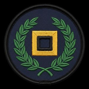 Parche Bordado Personalizado con Estrella Masónica y Corona de Laurel, Color Granate, Redondo, Insignia Fraternal para Blazers y Uniformes de Ceremonia - Product Image 5