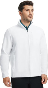 Softshell <b>jacket</b> Men's <b>jacket</b> Premium Men’s Optic White Performance <b>Track</b> <b>Jacket</b> - High-Density Stretch Fabric with Vertical Zip - Product Image 3