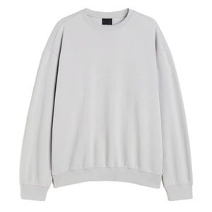 Sweat-shirt à col rond pour homme, mode hiver, tissu en coton respirant, manches longues, couleur gris uni, grandes tailles, vêtements pour homme - Product Image 1