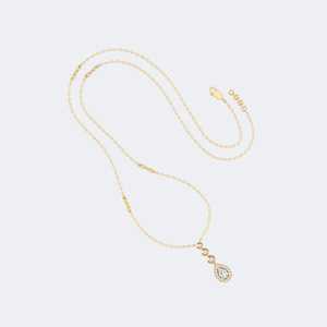 Collier pendentif rond brillant 0,60 carats avec halo et serti clos - Product Image 4