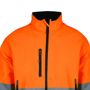 Veste de sécurité réfléchissante orange haute visibilité de qualité supérieure, en microfibre antibactérienne, unisexe, imperméable, pour le travail dans le secteur de la construction - Product Image 2