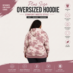Sweat-shirts à capuche imprimés par sublimation, grandes tailles, vêtements décontractés pour femmes, sweat-shirt à capuche en molleton français, sweat-shirt à capuche oversize pour femmes - Product Image 2