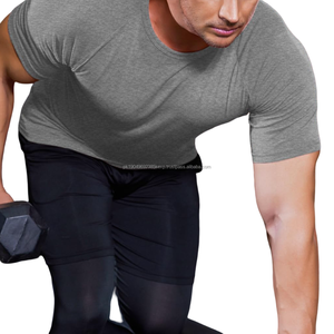 T-shirt homme doux pour la peau, haute qualité, col rond, tissu extensible, personnalisable, modèle vierge - Product Image 4