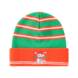 Gorro de Invierno de Punto con Rayas Verdes y Rojas, Unisex, Casual, para Adultos, 56-58CM - Product Image 2