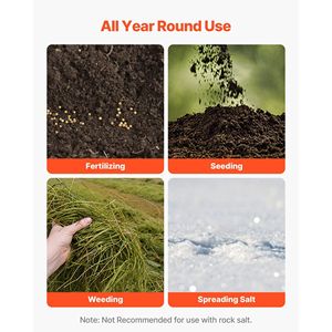 Spargitore di fertilizzante a spinta con larghezza di spargimento di 3,6 m, capacità di carico di 36 kg, 10 pneumatici per tutti i terreni, spargitore a spinta manuale - Product Image 6