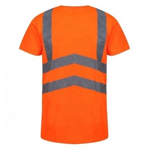 เสื้อยืดสะท้อนแสงสำหรับผู้ชาย สีส้ม โพลีเอสเตอร์ ชุดทำงาน เสื้อยืดทำงาน - Product Image 2