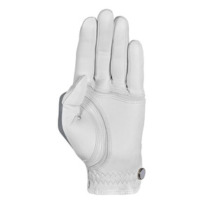 Gant de golf pour homme en cuir Cabretta, paume en cuir gris uni, dos en maille respirante, ajustement extensible, léger, adhérence antidérapante, pour l'extérieur, main gauche - Product Image 2