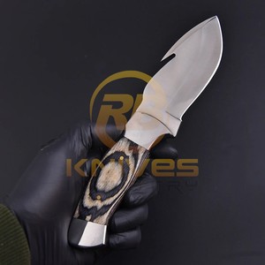OEM Custom Logo Damascus Steel Hunting <b>Knife</b> with Stabilized Wood <b>Handle</b> Full Tang Bushcraft Survival <b>Knife</b> - Product Image 3