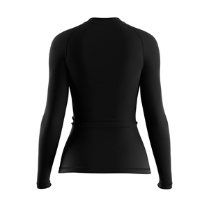 Maillot de bain à manches longues pour femme, personnalisé, à séchage rapide, imprimé feuilles de palmier tropicales, chemise de surf, protection solaire UPF+, hauts de bain - Product Image 6