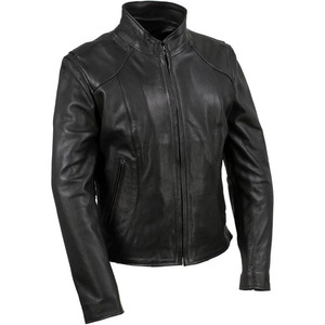 SAMROZ SPORTS Women's Classic Premium Leather Motorcycle MC Style Riding Jacket - Product Image 1