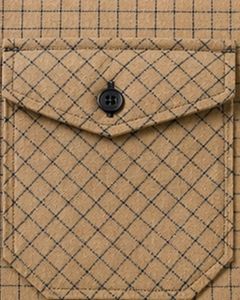 Customized Beige Black Grid Check Casual Shirt For Men Slim Fit Long Sleeve Button Down Cotton Stylish Premium Quality Wear - Product Image 6