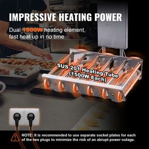 Friggitrice Elettrica Commerciale da Banco a Doppia Vasca 3000W in Acciaio Inox con Cestello 2 X 11.6Qt/11L 6L/10L - Product Image 2
