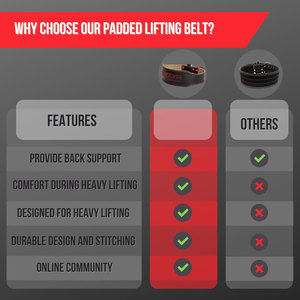 Ceinture de musculation en cuir véritable pour haltérophilie, entraînement de musculation, ceinture de soutien lombaire rembourrée de 4 pouces pour la musculation - Product Image 5