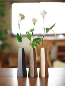 Vase en bois de bambou moderne de luxe, fait main, écologique, centre de table, décoration intérieure de mariage, fleurs séchées personnalisées - Product Image 2