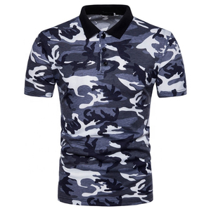 เสื้อโปโลลายพรางสำหรับผู้ชาย พร้อมกระเป๋าปะขนาดใหญ่ ผ้าถักกันยับ พิมพ์ลาย สำหรับเล่นกอล์ฟ - Product Image 3