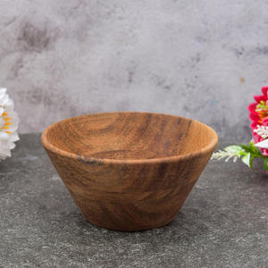 Cuencos de madera pequeños de madera de Acacia elegantes, utensilios multiusos para mezclar y servir para Cocina Casera para servir ensalada y sopa - Product Image 3