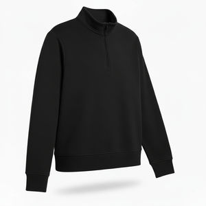 Breathable Eco-Friendly Men's Half Zip Fleece <b>Sweatshirts</b> Pakistan Winter Cotton Plain Dyed Half Zip <b>Sweatshirts</b> customized - Product Image 2