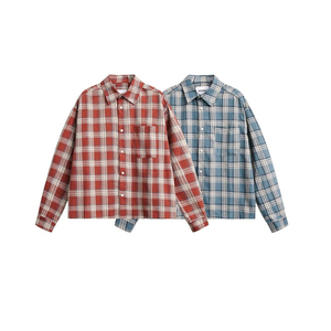 เสื้อเชิ้ตผู้ชายคอจีนผ้าแฟลนเนล 220 กรัม ผ้าฝ้าย 100% ระบายอากาศ แห้งเร็ว เป็นมิตรกับสิ่งแวดล้อม เหมาะสำหรับใส่ในฤดูร้อน - Product Image 1