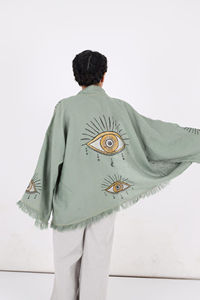 เสื้อคลุมปักลายสไตล์ญี่ปุ่นฮาราจูกุ  แบบสั่งทำได้  ไซส์ใหญ่  ชุดซามูไร  เสื้อผ้าเอเชีย  เสื้อคลุมคาร์ดิแกน  เสื้อแจ็คเก็ตผู้หญิง - Product Image 3