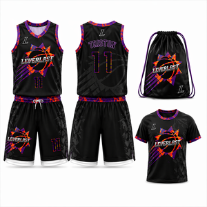 Conjunto de Camiseta y Pantalones Cortos de Baloncesto Sublimados Personalizados Leverlast, Talla Grande, para Hombre, Sin Mangas, Uniforme Deportivo Transpirable - Product Image 1