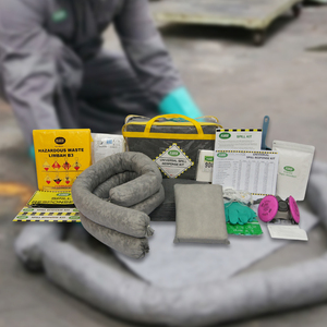 Kit Universal para Derrames de 30L, Caja Transparente, Kit de Limpieza de Derrames de Aceite y Químicos, Absorbente Industrial Portátil de Seguridad para Almacenes y Fábricas - Product Image 1