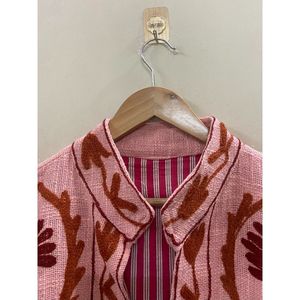 Bohemian TNT Suzani Cotton Embroidered Short Jacket Windproof and Breathable Floral Design <b>Coat</b> Gift for Her/Mom - Product Image 3