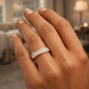 Anillo de Boda con Diamantes Redondos Reales de 0.30 TCW para Mujer, Oro Amarillo de 14K | Elegante Anillo de Aniversario para Novia, Regalo de Joyería Fina - Product Image 1