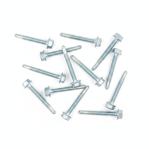 Galvanized Carbon Steel <b>Fasteners</b> - Hex Washer Head Self-Drilling Metal Screws - Product Image 1