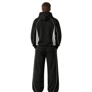 Pantalon long coupe droite couleur unie 100% coton décontracté pour l'automne à capuche séchage rapide respirant poches latérales taille élastique - Product Image 2