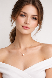 Collier pendentif en perles d'eau douce Revalia Vms2 pour femmes, bijoux minimalistes élégants, à porter au quotidien, pour mariage - Product Image 5