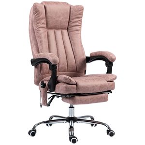 Sedia da Ufficio Rosa Reclinabile con Poggiapiedi Regolabile, Massaggio e Terapia Termica a 6 Punti, Comoda Seduta da Lavoro - Product Image 1