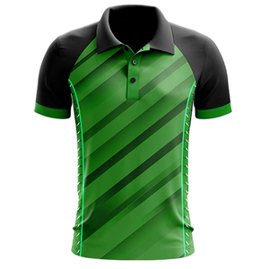 เสื้อโปโลผ้าฝ้าย 100% สีเขียวและสีดำ พิมพ์ลายแบบซับลิเมชั่น ทรงหลวม สำหรับผู้ชาย ทนทาน ทันสมัย เป็นมิตรต่อสิ่งแวดล้อม - Product Image 1