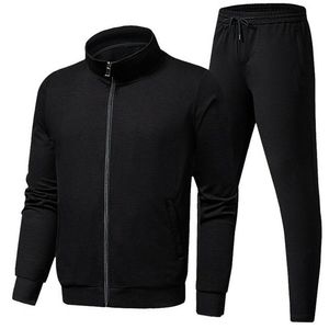 Conjunto Deportivo de Invierno para Hombre, Transpirable, Lavado, Chaqueta con Cierre Completo y Cuello Alto, Pantalones con Cordón, 100% Algodón - Product Image 3