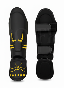 Vente en gros de protège-tibias de Muay Thai personnalisés avec impression sérigraphique, en cuir PU, pour le kickboxing, la MMA et les arts martiaux - Product Image 5